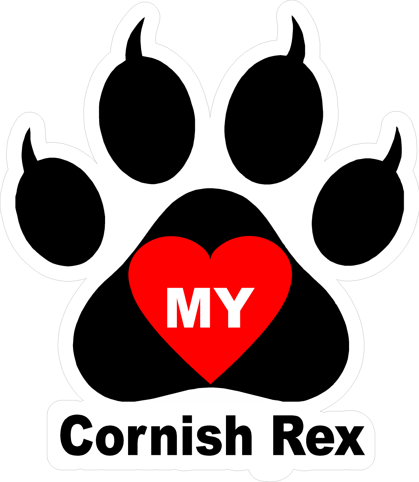 I Love My Cat (Choice of Breed) Decal