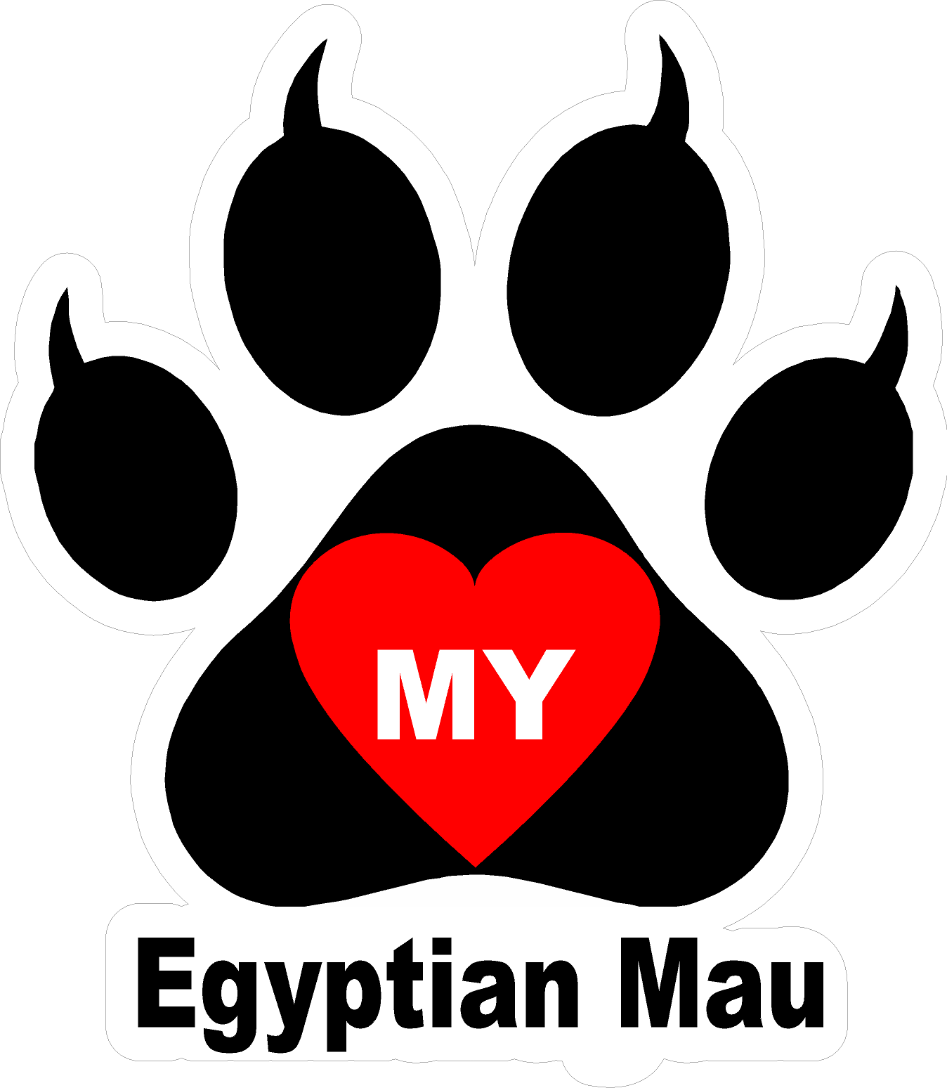 I Love My Cat (Choice of Breed) Decal