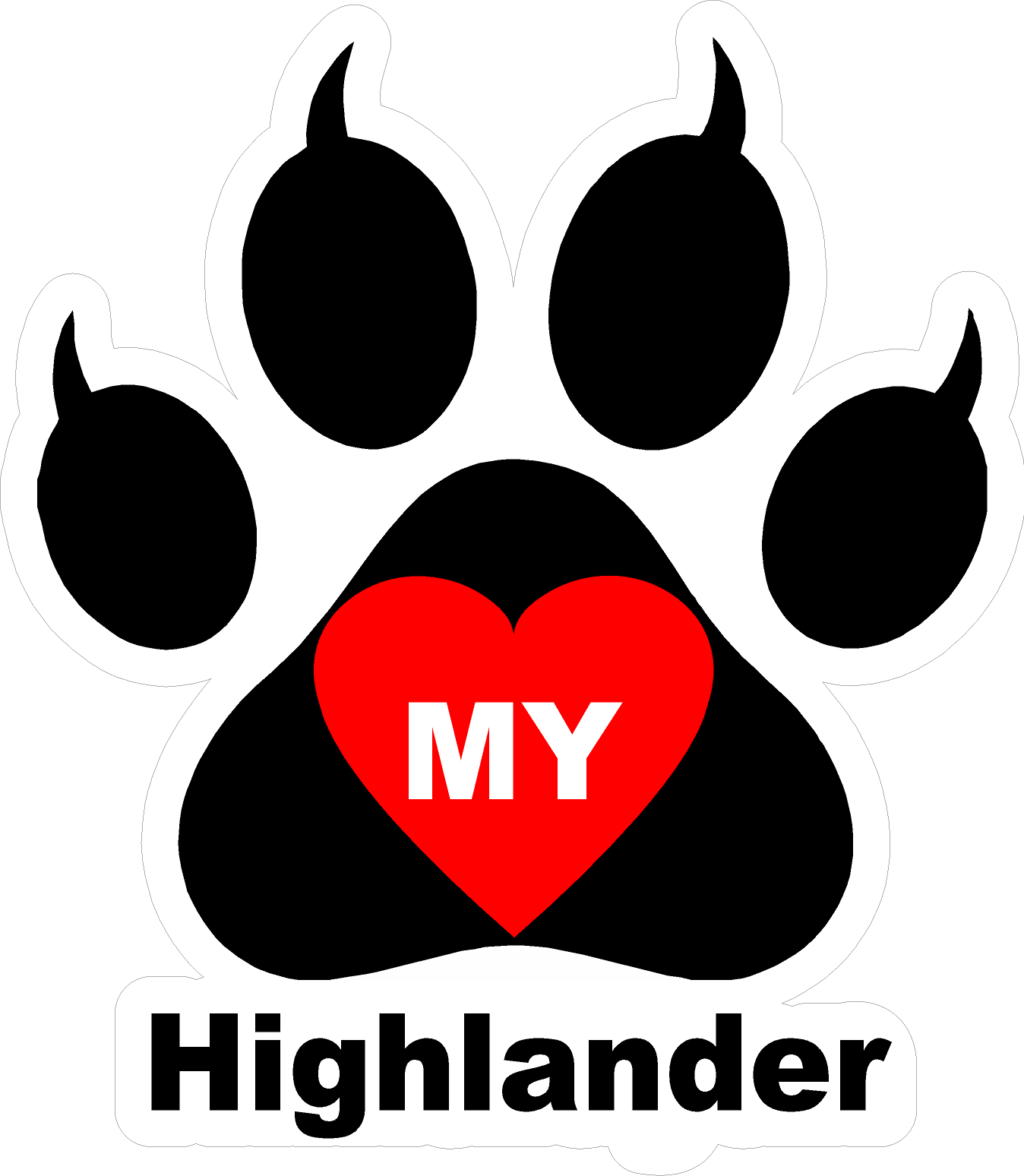 I Love My Cat (Choice of Breed) Decal