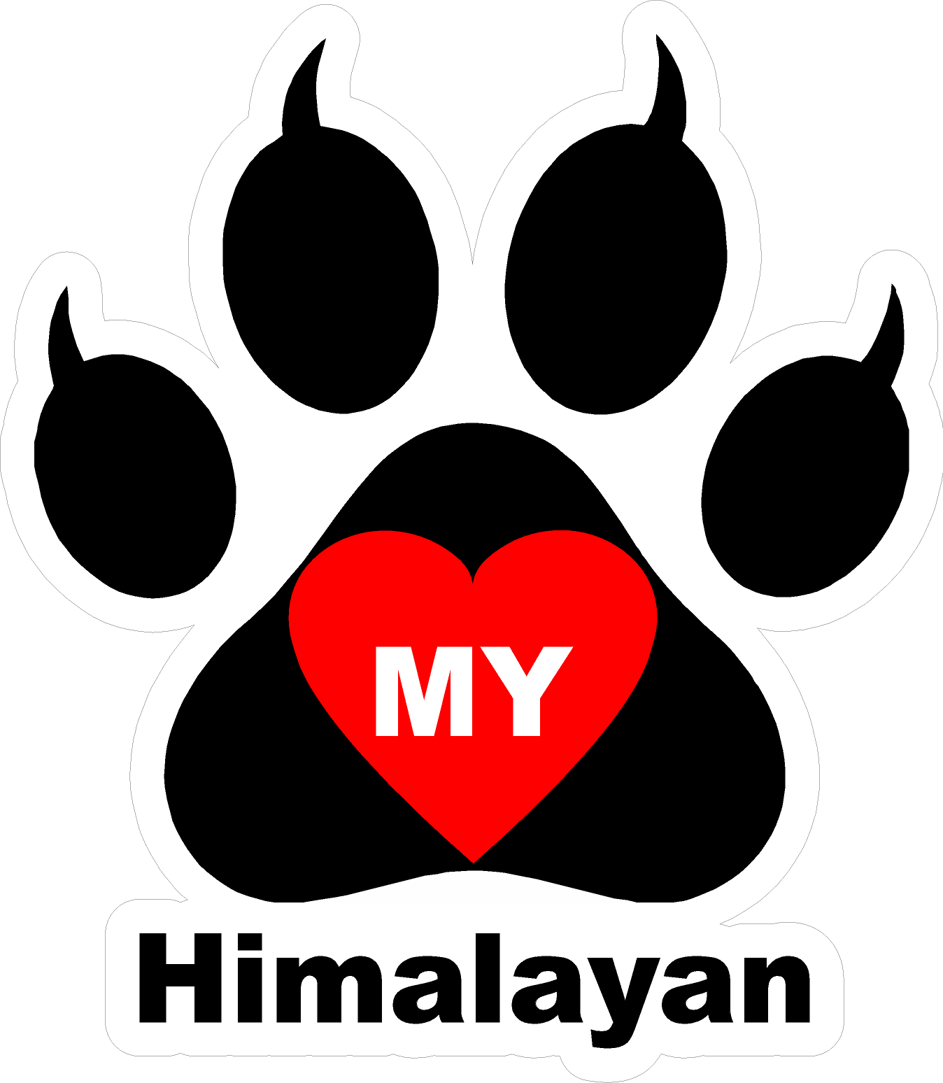 I Love My Cat (Choice of Breed) Decal