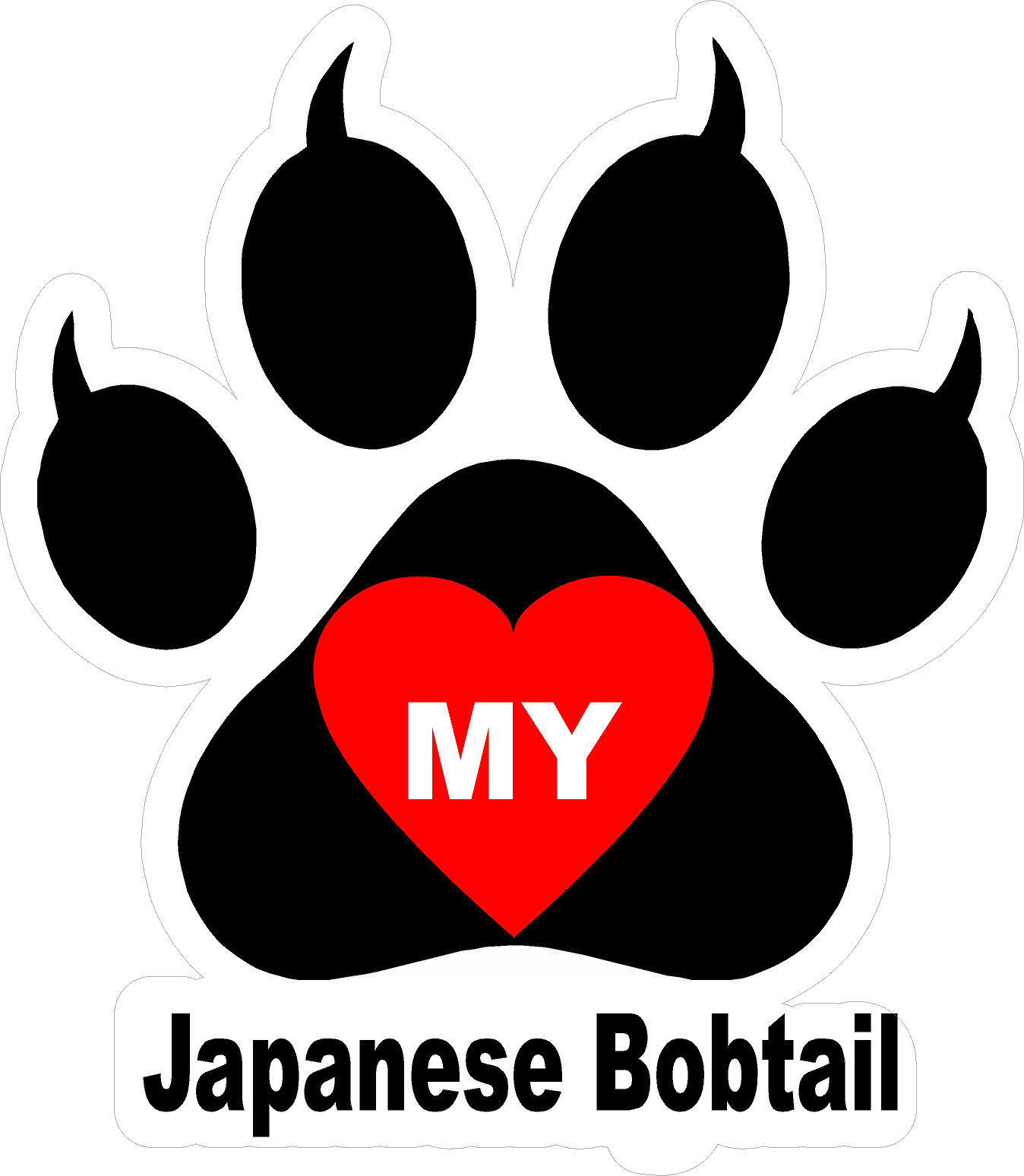 I Love My Cat (Choice of Breed) Decal