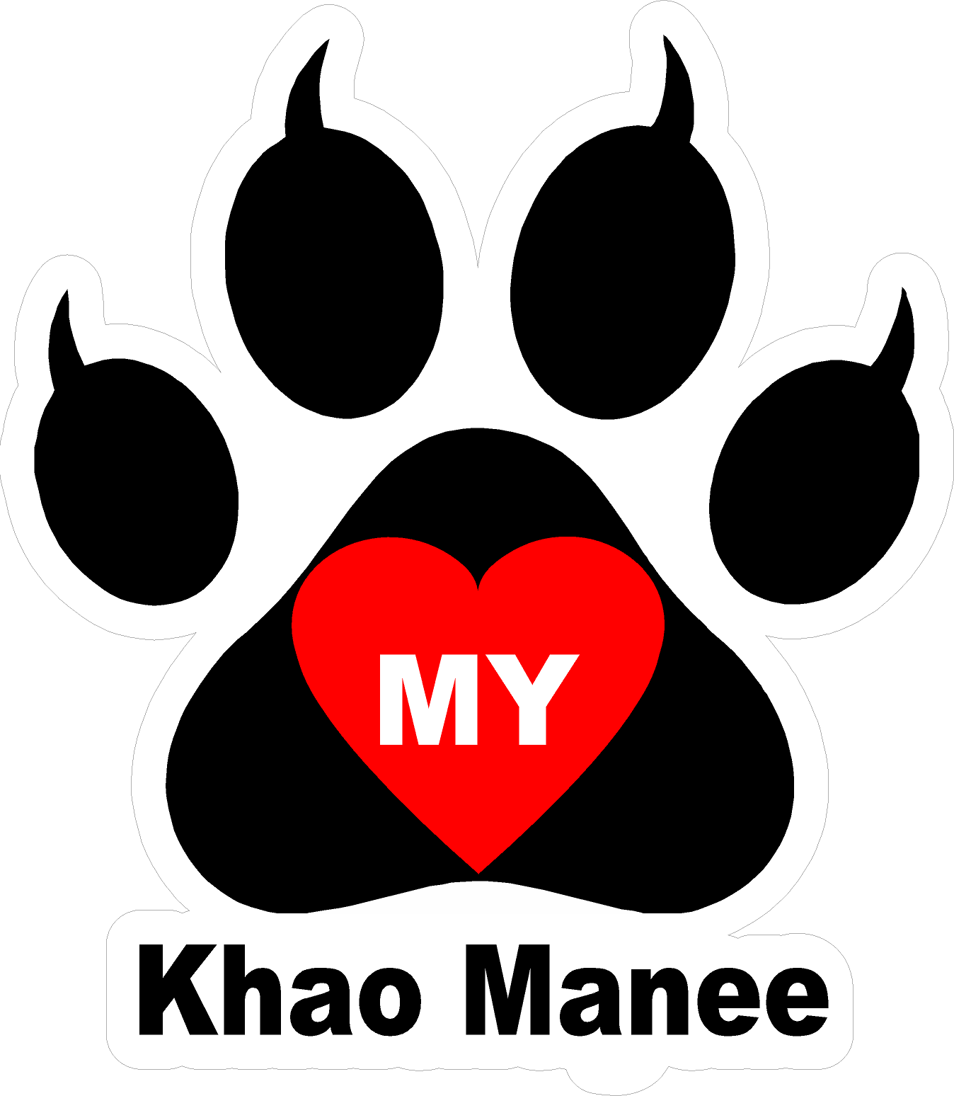 I Love My Cat (Choice of Breed) Decal