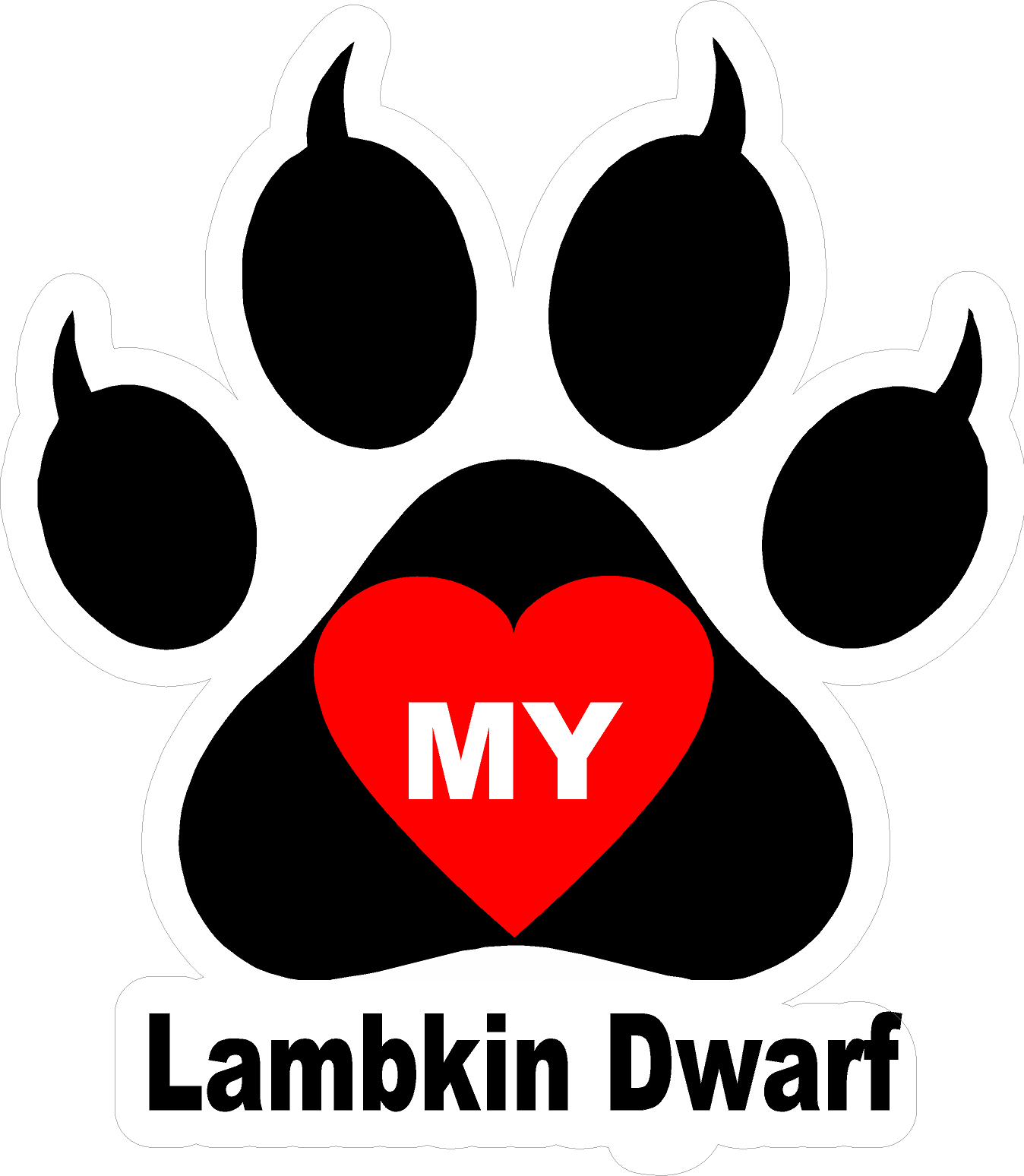 I Love My Cat (Choice of Breed) Decal