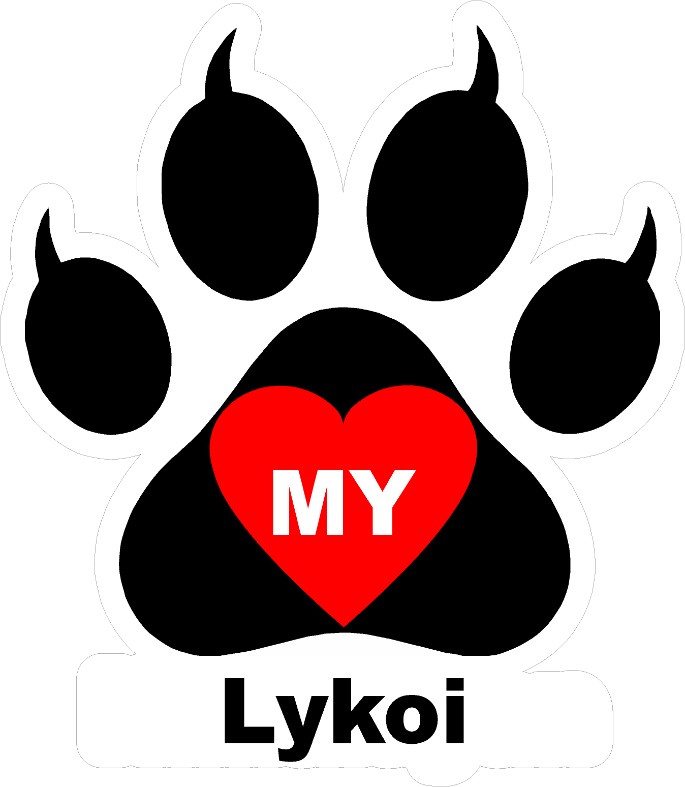 I Love My Cat (Choice of Breed) Decal