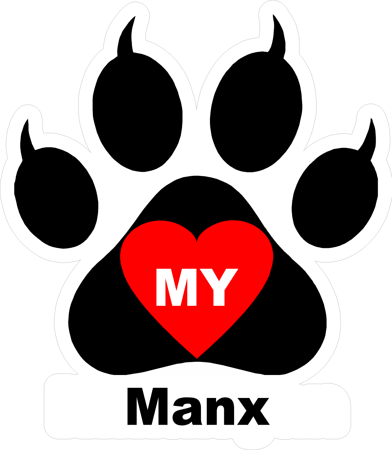 I Love My Cat (Choice of Breed) Decal