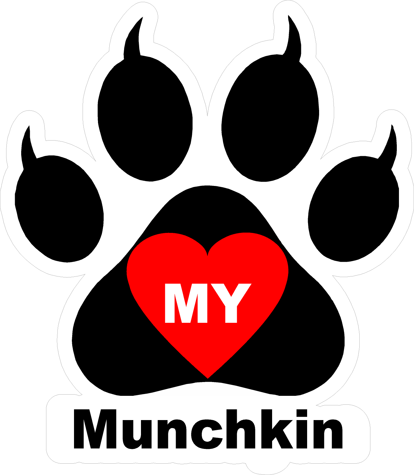 I Love My Cat (Choice of Breed) Decal
