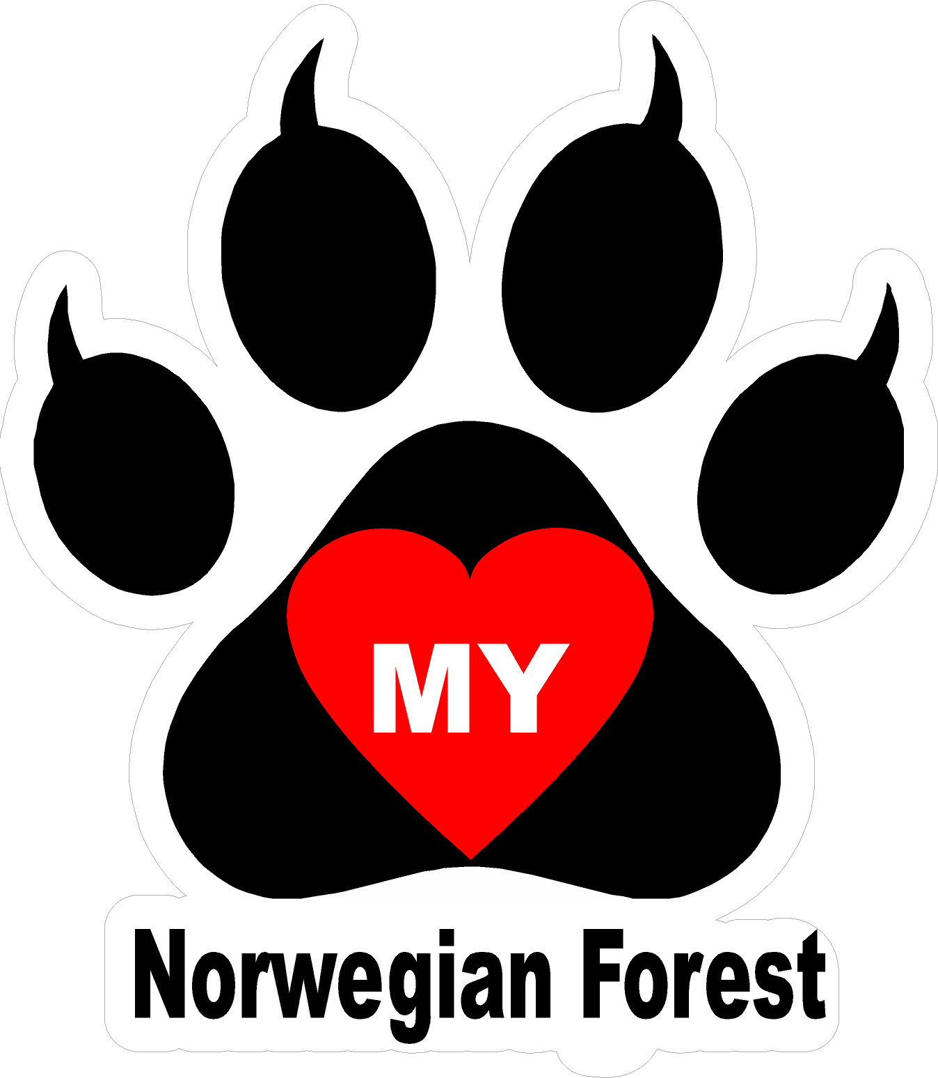 I Love My Cat (Choice of Breed) Decal