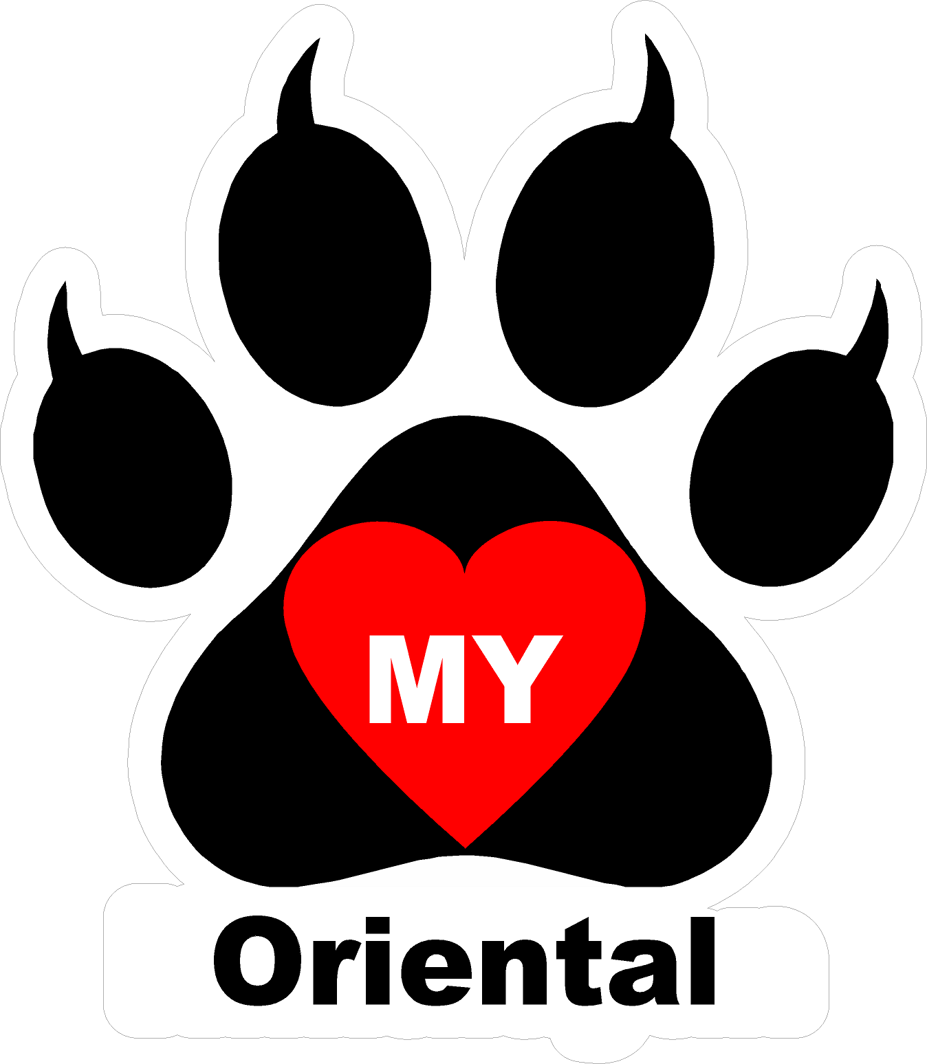 I Love My Cat (Choice of Breed) Decal