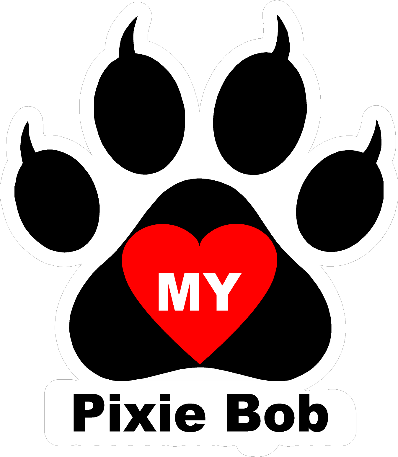 I Love My Cat (Choice of Breed) Decal