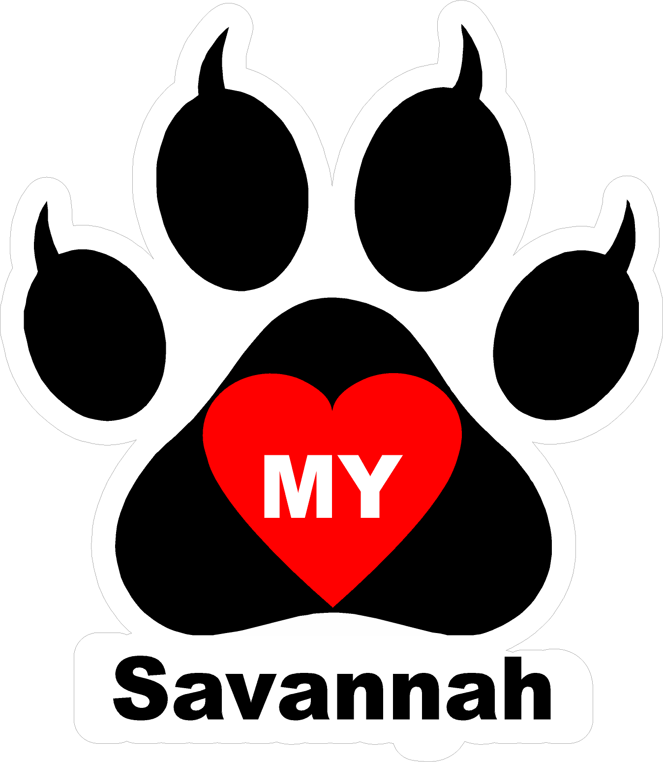 I Love My Cat (Choice of Breed) Decal