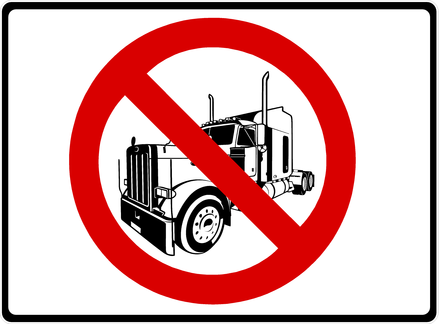 No Semi Trucks Sign