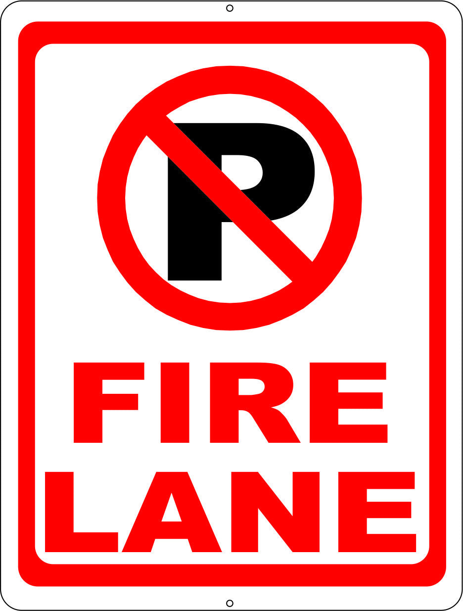 No Parking Fire Lane Sign with Symbol
