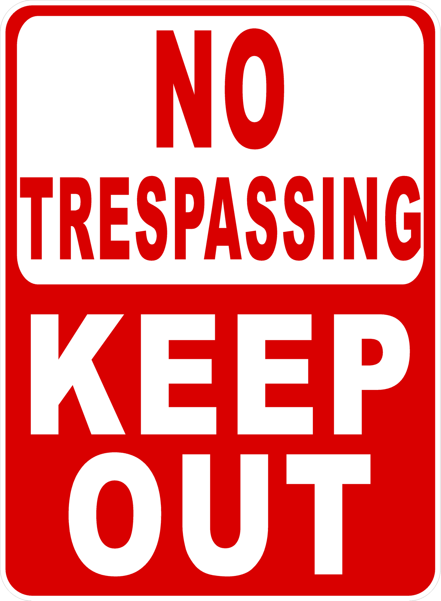 No Trespassing Keep Out Sign