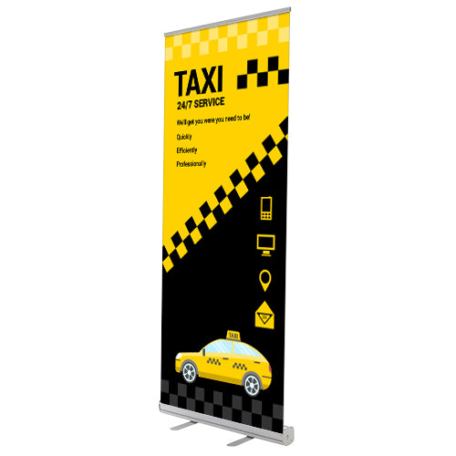 Custom taxi banner for a business or promotional display