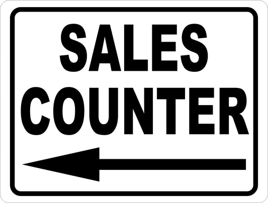 Sales Counter with left Arrow Sign