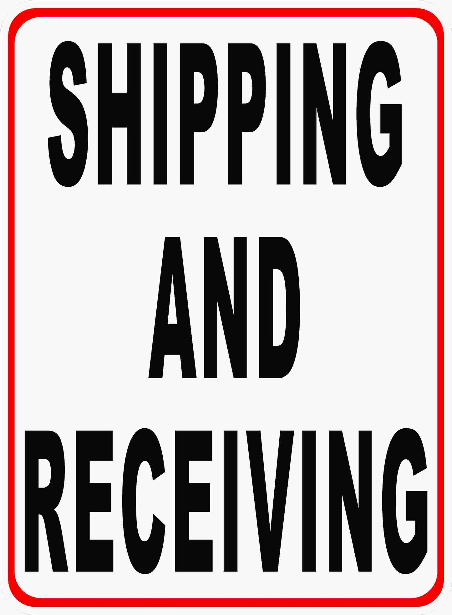 Shipping and Receiving Sign With Optional Directional Arrow