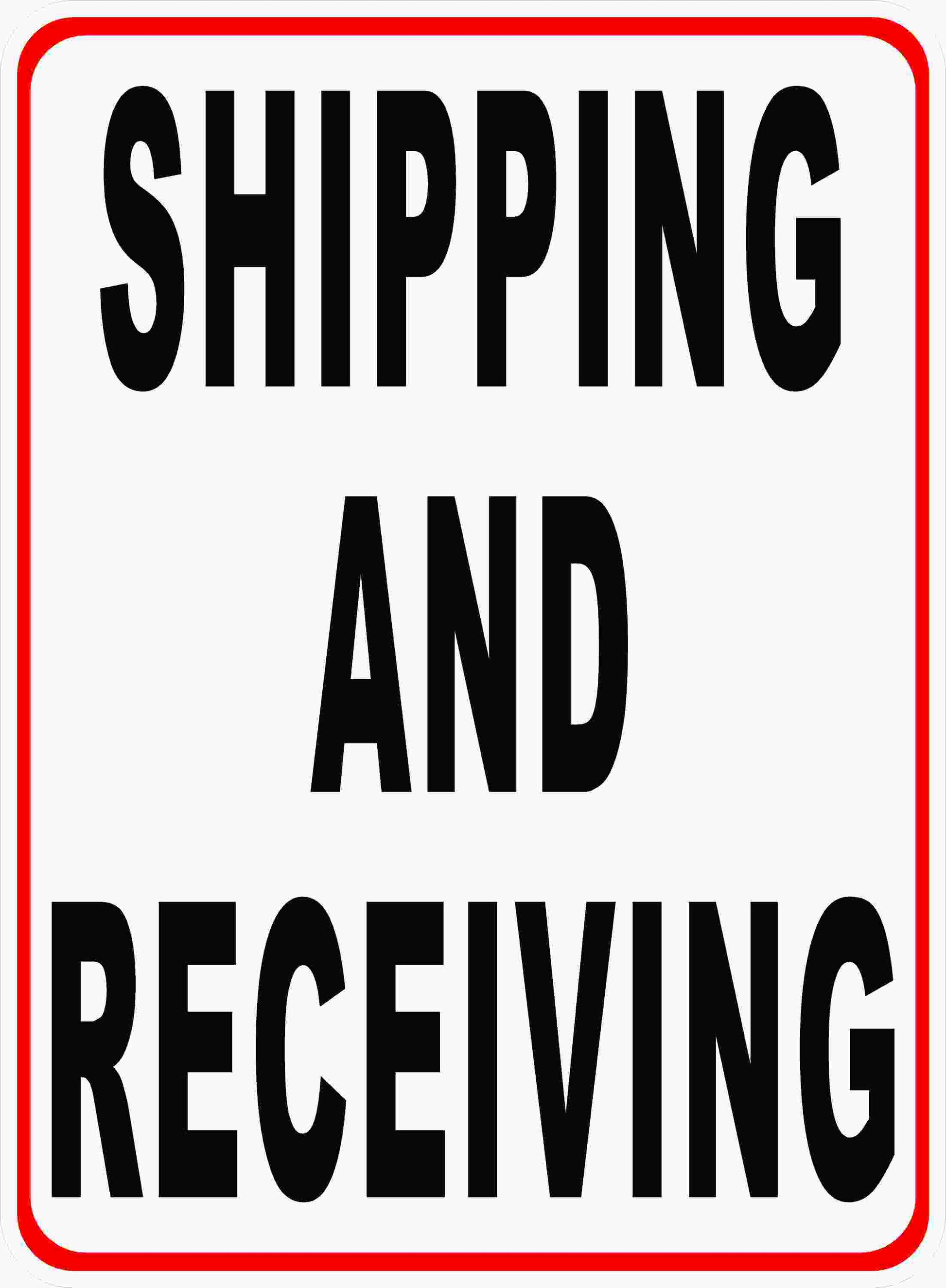 Shipping and Receiving Sign With Optional Directional Arrow