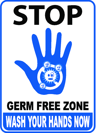 Stop Germ Free Zone Wash Your Hands Now Decal
