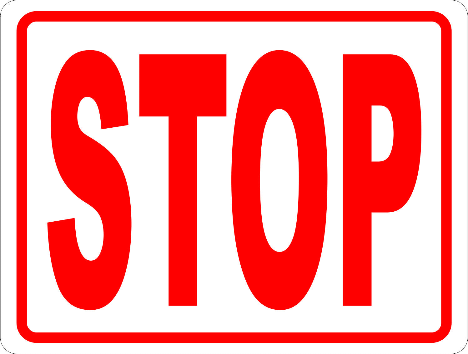 STOP アルミサイン Stop Sign (rectangular) – signs by salagraphics
